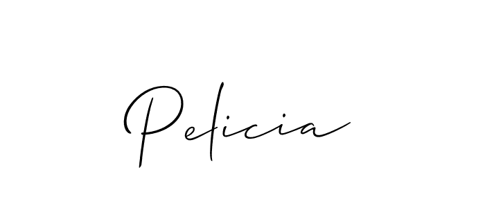 How to make Pelicia signature? Allison_Script is a professional autograph style. Create handwritten signature for Pelicia name. Pelicia signature style 2 images and pictures png