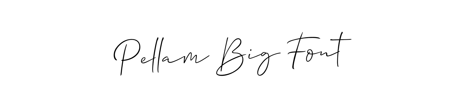 The best way (Allison_Script) to make a short signature is to pick only two or three words in your name. The name Pellam Big Font include a total of six letters. For converting this name. Pellam Big Font signature style 2 images and pictures png