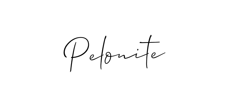 Make a beautiful signature design for name Pelonite. With this signature (Allison_Script) style, you can create a handwritten signature for free. Pelonite signature style 2 images and pictures png