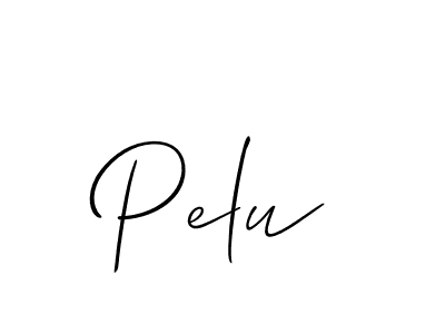 Use a signature maker to create a handwritten signature online. With this signature software, you can design (Allison_Script) your own signature for name Pelu. Pelu signature style 2 images and pictures png