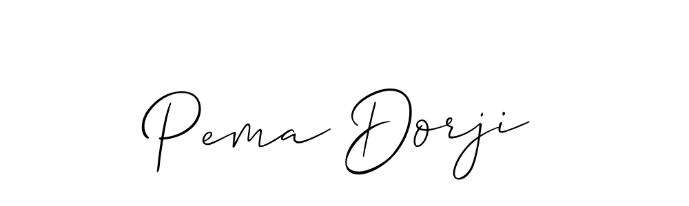 Create a beautiful signature design for name Pema Dorji. With this signature (Allison_Script) fonts, you can make a handwritten signature for free. Pema Dorji signature style 2 images and pictures png