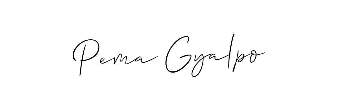 Allison_Script is a professional signature style that is perfect for those who want to add a touch of class to their signature. It is also a great choice for those who want to make their signature more unique. Get Pema Gyalpo name to fancy signature for free. Pema Gyalpo signature style 2 images and pictures png