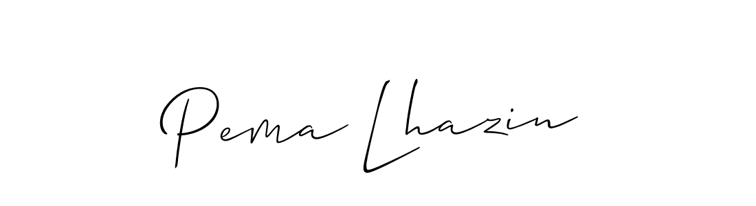 Design your own signature with our free online signature maker. With this signature software, you can create a handwritten (Allison_Script) signature for name Pema Lhazin. Pema Lhazin signature style 2 images and pictures png