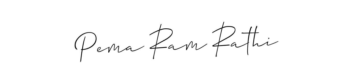 You should practise on your own different ways (Allison_Script) to write your name (Pema Ram Rathi) in signature. don't let someone else do it for you. Pema Ram Rathi signature style 2 images and pictures png