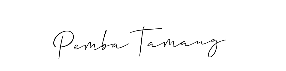 Similarly Allison_Script is the best handwritten signature design. Signature creator online .You can use it as an online autograph creator for name Pemba Tamang. Pemba Tamang signature style 2 images and pictures png