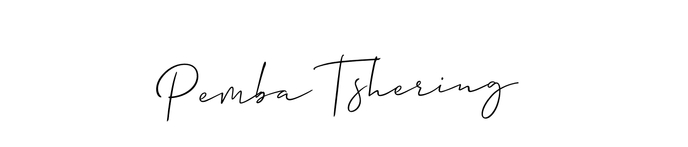 Design your own signature with our free online signature maker. With this signature software, you can create a handwritten (Allison_Script) signature for name Pemba Tshering. Pemba Tshering signature style 2 images and pictures png