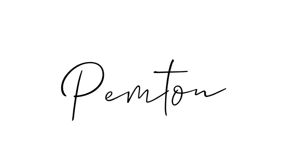 Design your own signature with our free online signature maker. With this signature software, you can create a handwritten (Allison_Script) signature for name Pemton. Pemton signature style 2 images and pictures png