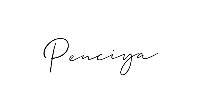 Allison_Script is a professional signature style that is perfect for those who want to add a touch of class to their signature. It is also a great choice for those who want to make their signature more unique. Get Penciya name to fancy signature for free. Penciya signature style 2 images and pictures png