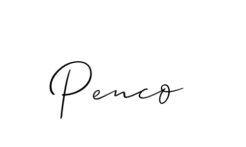 The best way (Allison_Script) to make a short signature is to pick only two or three words in your name. The name Penco include a total of six letters. For converting this name. Penco signature style 2 images and pictures png