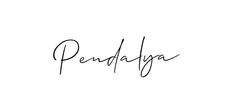 Make a beautiful signature design for name Pendalya. With this signature (Allison_Script) style, you can create a handwritten signature for free. Pendalya signature style 2 images and pictures png