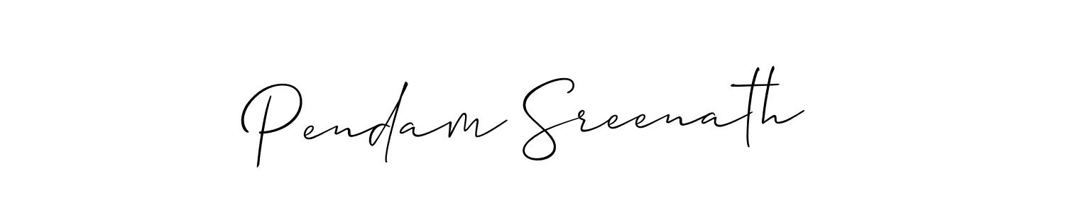 It looks lik you need a new signature style for name Pendam Sreenath. Design unique handwritten (Allison_Script) signature with our free signature maker in just a few clicks. Pendam Sreenath signature style 2 images and pictures png