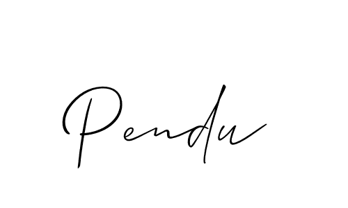 Use a signature maker to create a handwritten signature online. With this signature software, you can design (Allison_Script) your own signature for name Pendu. Pendu signature style 2 images and pictures png