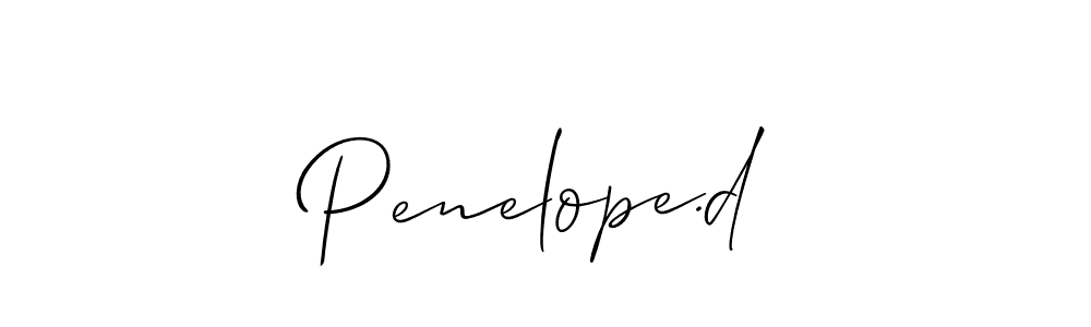 How to make Penelope.d name signature. Use Allison_Script style for creating short signs online. This is the latest handwritten sign. Penelope.d signature style 2 images and pictures png