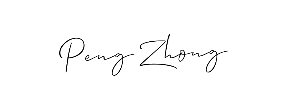 Design your own signature with our free online signature maker. With this signature software, you can create a handwritten (Allison_Script) signature for name Peng Zhong. Peng Zhong signature style 2 images and pictures png