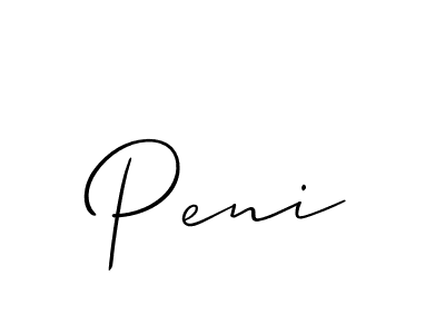 Design your own signature with our free online signature maker. With this signature software, you can create a handwritten (Allison_Script) signature for name Peni. Peni signature style 2 images and pictures png