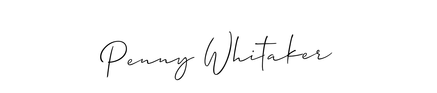 Create a beautiful signature design for name Penny Whitaker. With this signature (Allison_Script) fonts, you can make a handwritten signature for free. Penny Whitaker signature style 2 images and pictures png