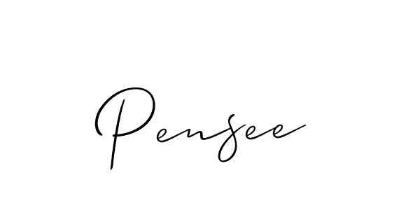 Use a signature maker to create a handwritten signature online. With this signature software, you can design (Allison_Script) your own signature for name Pensee. Pensee signature style 2 images and pictures png