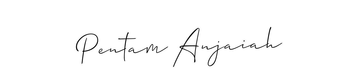Allison_Script is a professional signature style that is perfect for those who want to add a touch of class to their signature. It is also a great choice for those who want to make their signature more unique. Get Pentam Anjaiah name to fancy signature for free. Pentam Anjaiah signature style 2 images and pictures png