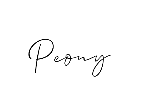 Design your own signature with our free online signature maker. With this signature software, you can create a handwritten (Allison_Script) signature for name Peony. Peony signature style 2 images and pictures png