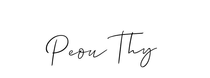 if you are searching for the best signature style for your name Peou Thy. so please give up your signature search. here we have designed multiple signature styles  using Allison_Script. Peou Thy signature style 2 images and pictures png