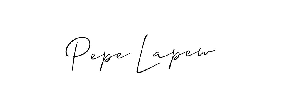 Use a signature maker to create a handwritten signature online. With this signature software, you can design (Allison_Script) your own signature for name Pepe Lapew. Pepe Lapew signature style 2 images and pictures png