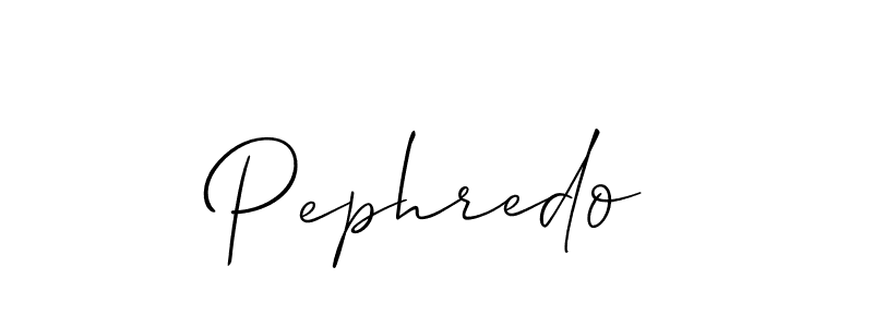 Make a short Pephredo signature style. Manage your documents anywhere anytime using Allison_Script. Create and add eSignatures, submit forms, share and send files easily. Pephredo signature style 2 images and pictures png