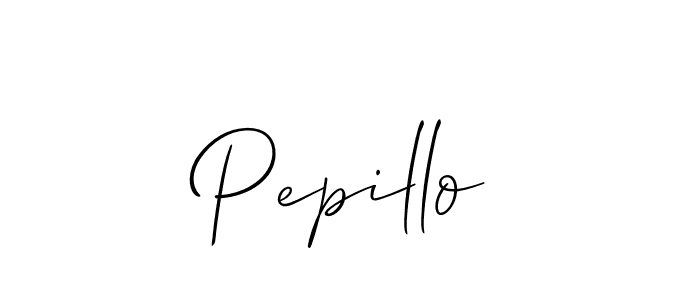 You should practise on your own different ways (Allison_Script) to write your name (Pepillo) in signature. don't let someone else do it for you. Pepillo signature style 2 images and pictures png