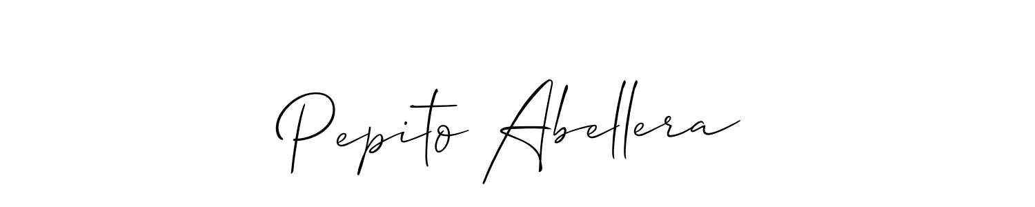 Make a beautiful signature design for name Pepito Abellera. With this signature (Allison_Script) style, you can create a handwritten signature for free. Pepito Abellera signature style 2 images and pictures png