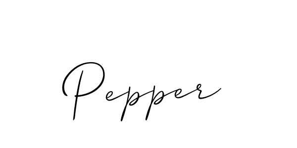 How to make Pepper name signature. Use Allison_Script style for creating short signs online. This is the latest handwritten sign. Pepper signature style 2 images and pictures png