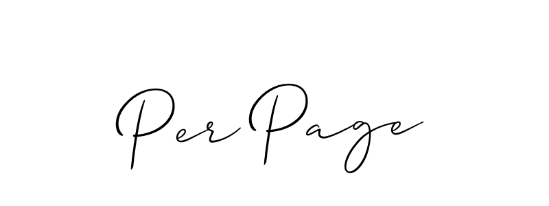 Allison_Script is a professional signature style that is perfect for those who want to add a touch of class to their signature. It is also a great choice for those who want to make their signature more unique. Get Per Page name to fancy signature for free. Per Page signature style 2 images and pictures png