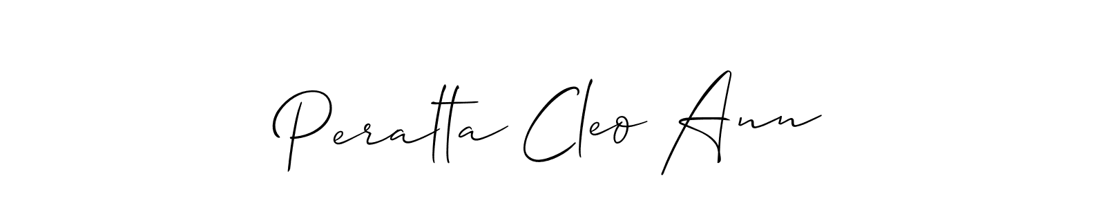 How to make Peralta Cleo Ann name signature. Use Allison_Script style for creating short signs online. This is the latest handwritten sign. Peralta Cleo Ann signature style 2 images and pictures png