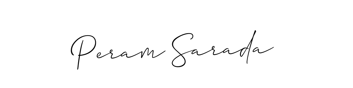 Check out images of Autograph of Peram Sarada name. Actor Peram Sarada Signature Style. Allison_Script is a professional sign style online. Peram Sarada signature style 2 images and pictures png