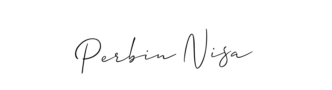 You should practise on your own different ways (Allison_Script) to write your name (Perbin Nisa) in signature. don't let someone else do it for you. Perbin Nisa signature style 2 images and pictures png