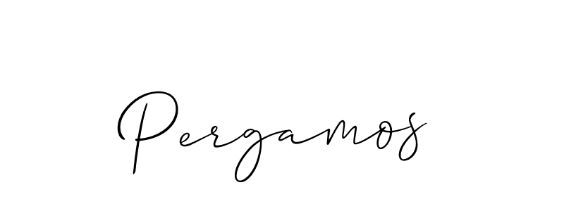 How to make Pergamos name signature. Use Allison_Script style for creating short signs online. This is the latest handwritten sign. Pergamos signature style 2 images and pictures png