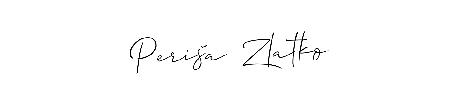 Allison_Script is a professional signature style that is perfect for those who want to add a touch of class to their signature. It is also a great choice for those who want to make their signature more unique. Get Periša  Zlatko name to fancy signature for free. Periša  Zlatko signature style 2 images and pictures png