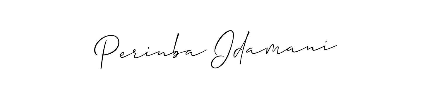 You should practise on your own different ways (Allison_Script) to write your name (Perinba Idamani) in signature. don't let someone else do it for you. Perinba Idamani signature style 2 images and pictures png