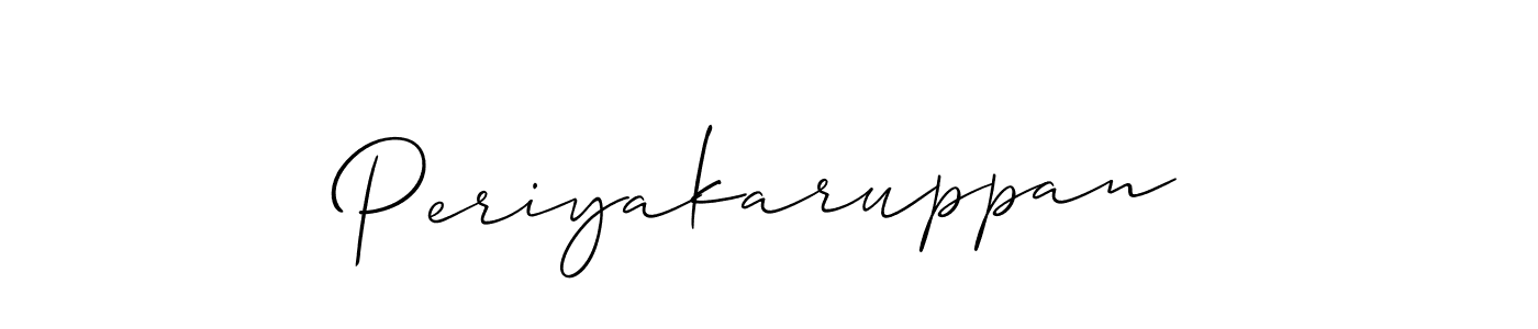 if you are searching for the best signature style for your name Periyakaruppan. so please give up your signature search. here we have designed multiple signature styles  using Allison_Script. Periyakaruppan signature style 2 images and pictures png