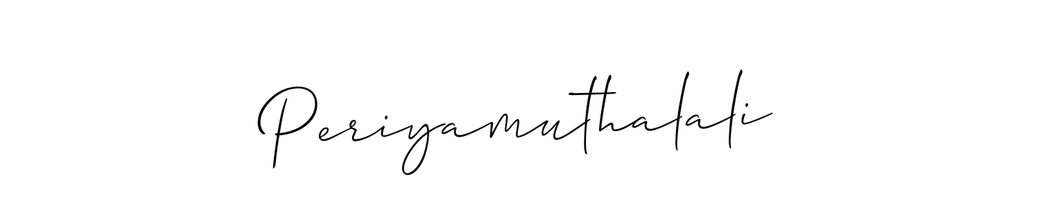 Similarly Allison_Script is the best handwritten signature design. Signature creator online .You can use it as an online autograph creator for name Periyamuthalali. Periyamuthalali signature style 2 images and pictures png
