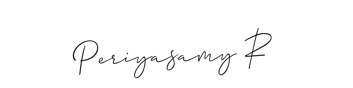 How to make Periyasamy R name signature. Use Allison_Script style for creating short signs online. This is the latest handwritten sign. Periyasamy R signature style 2 images and pictures png