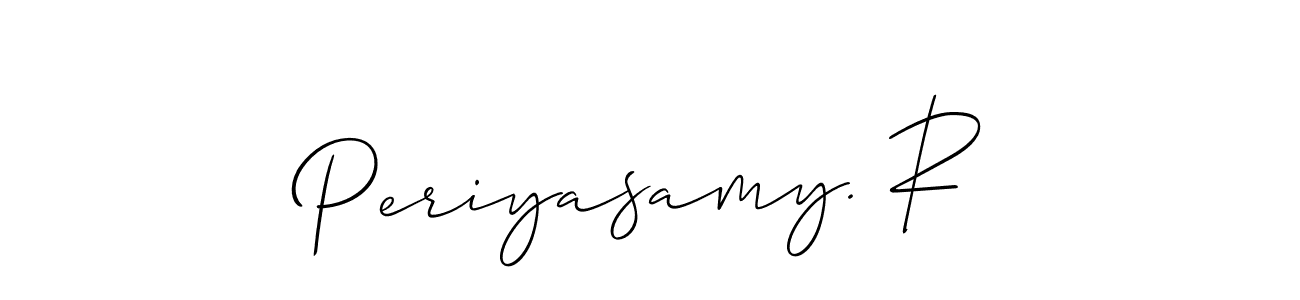 This is the best signature style for the Periyasamy. R name. Also you like these signature font (Allison_Script). Mix name signature. Periyasamy. R signature style 2 images and pictures png