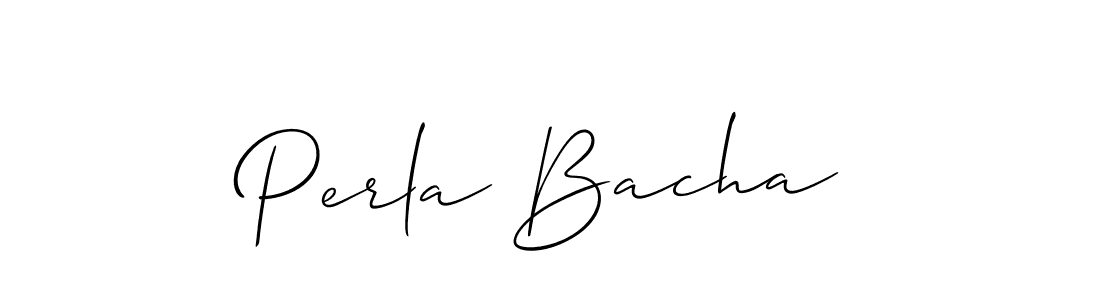 Also You can easily find your signature by using the search form. We will create Perla Bacha name handwritten signature images for you free of cost using Allison_Script sign style. Perla Bacha signature style 2 images and pictures png