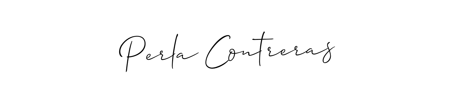 Use a signature maker to create a handwritten signature online. With this signature software, you can design (Allison_Script) your own signature for name Perla Contreras. Perla Contreras signature style 2 images and pictures png