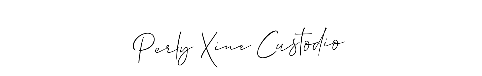 Similarly Allison_Script is the best handwritten signature design. Signature creator online .You can use it as an online autograph creator for name Perly Xine Custodio. Perly Xine Custodio signature style 2 images and pictures png