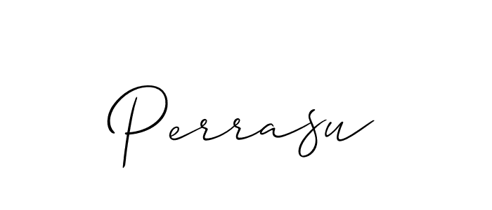 Use a signature maker to create a handwritten signature online. With this signature software, you can design (Allison_Script) your own signature for name Perrasu. Perrasu signature style 2 images and pictures png