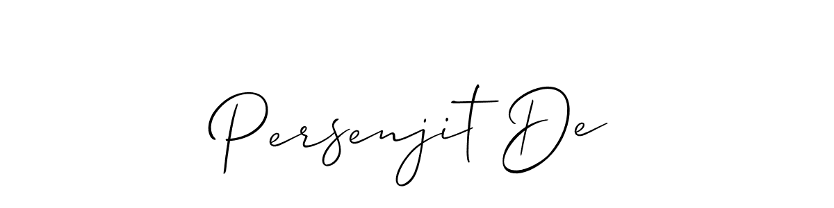 Design your own signature with our free online signature maker. With this signature software, you can create a handwritten (Allison_Script) signature for name Persenjit De. Persenjit De signature style 2 images and pictures png