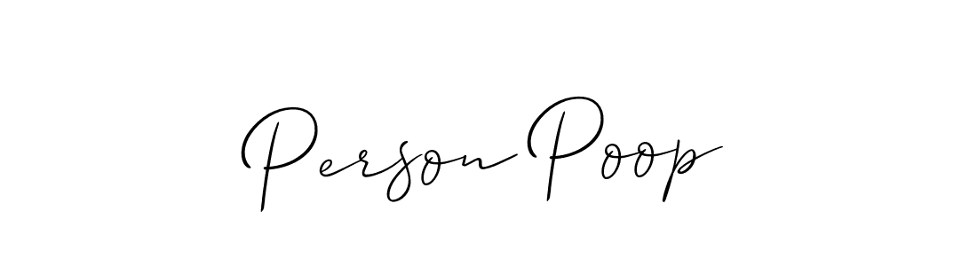 Person Poop stylish signature style. Best Handwritten Sign (Allison_Script) for my name. Handwritten Signature Collection Ideas for my name Person Poop. Person Poop signature style 2 images and pictures png
