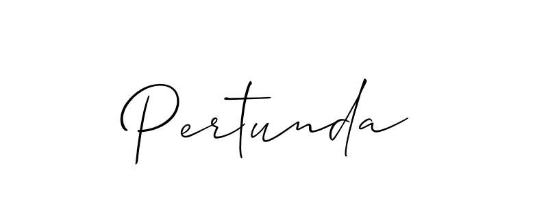 Create a beautiful signature design for name Pertunda. With this signature (Allison_Script) fonts, you can make a handwritten signature for free. Pertunda signature style 2 images and pictures png