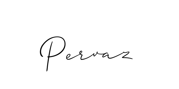 The best way (Allison_Script) to make a short signature is to pick only two or three words in your name. The name Pervaz include a total of six letters. For converting this name. Pervaz signature style 2 images and pictures png
