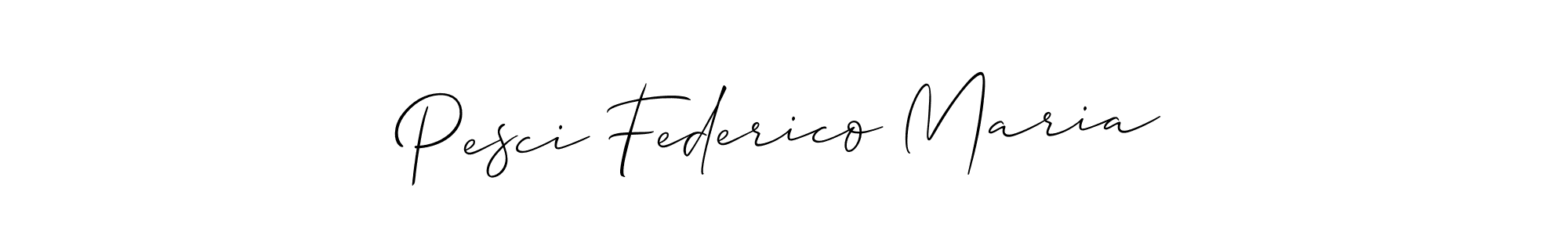 How to Draw Pesci Federico Maria signature style? Allison_Script is a latest design signature styles for name Pesci Federico Maria. Pesci Federico Maria signature style 2 images and pictures png