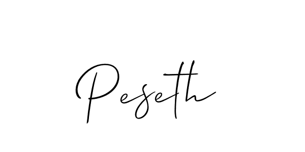 It looks lik you need a new signature style for name Peseth. Design unique handwritten (Allison_Script) signature with our free signature maker in just a few clicks. Peseth signature style 2 images and pictures png